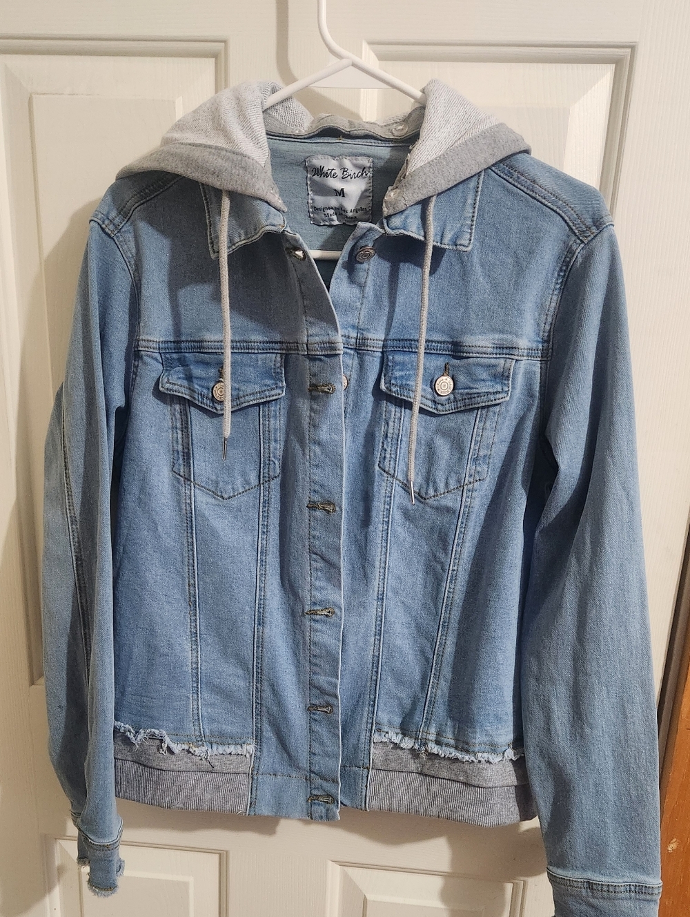White Birch Light Blue Denim Hooded Jacket